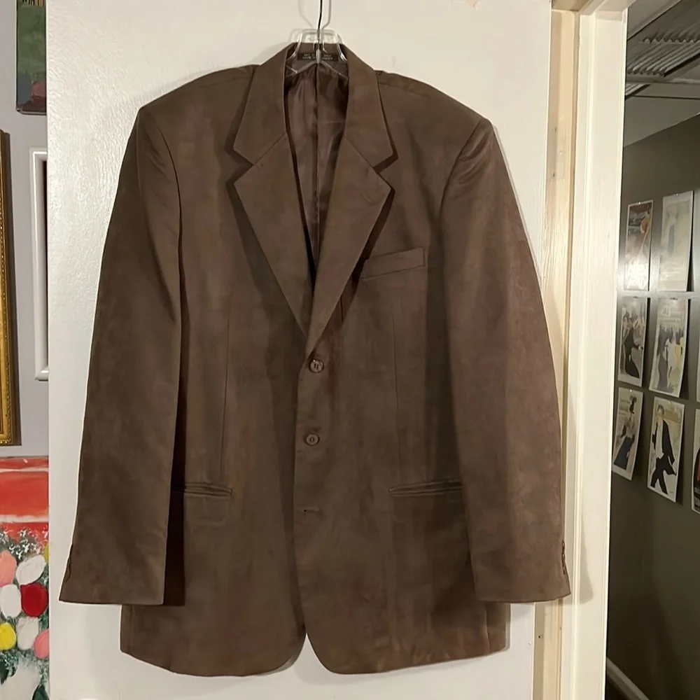 Personal choice mens mushroom color ultra suede blazer